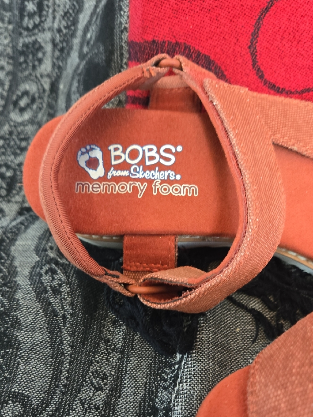 Bob's from Skechers, jute wrapped petite wedge, Beach look, brick red Sandals - Picture 4 of 13